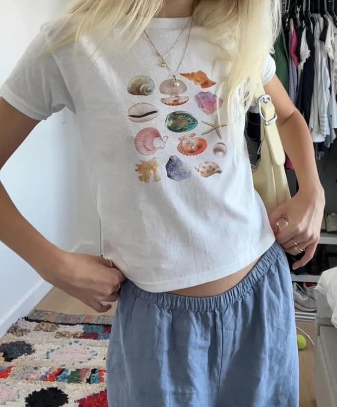 Baby Tees Women Graphic Tops Y2K Grunge Clothes