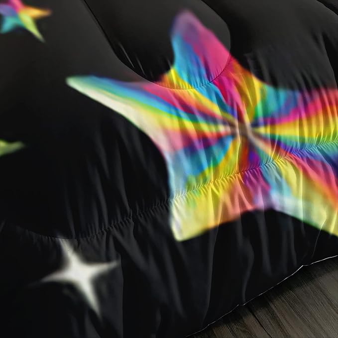 AILONEN Unicorn Comforter Set for Girls Kids Teens, Rainbow Unicorn Bedding Set Twin Size,Colorful Neon Unicorn Printed Quilted Duvet,Cartoon Quilt, Easy Care,1 Comforter 2 Pillowcases 3 Piece