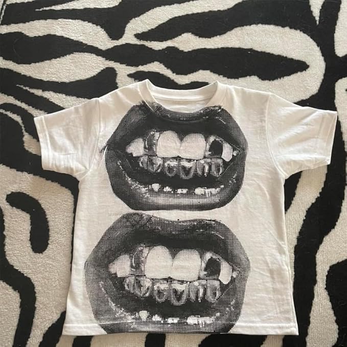 Baby Tees Y2k Shirt 2000s Fashion Cute Shirts 90s Outfit Woman Graphic Tees Y2k Vintage Clothes