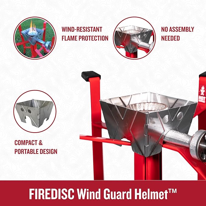 FIREDISC Wind Helmet Stainless Steel Wind Protection Cover TCGWH4L, Wind Screen for Camp Stoves Designed for FIREDISC Cookers, Camping Stove Windscreen Maintains Even Heat and Delicious Cooking