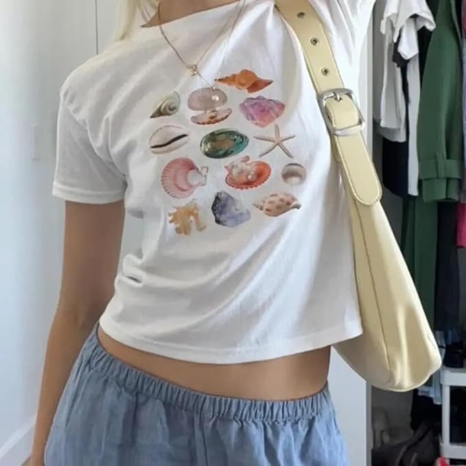 Baby Tees Women Graphic Tops Y2K Grunge Clothes