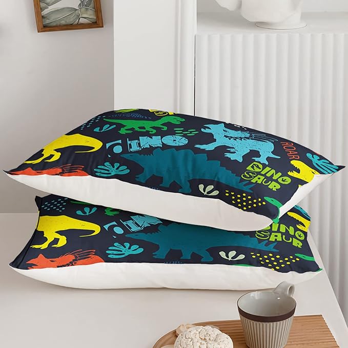 Axolotl Boys Bedding Cartoon Dinosaur Comforter Set Twin Size,Cute Dinosaur Bedding Set for Boys Girls Teens Kids Adults Room Decor,Kids Comforter Set All Season,1 Quilt 2 Pillow Cases,Blue